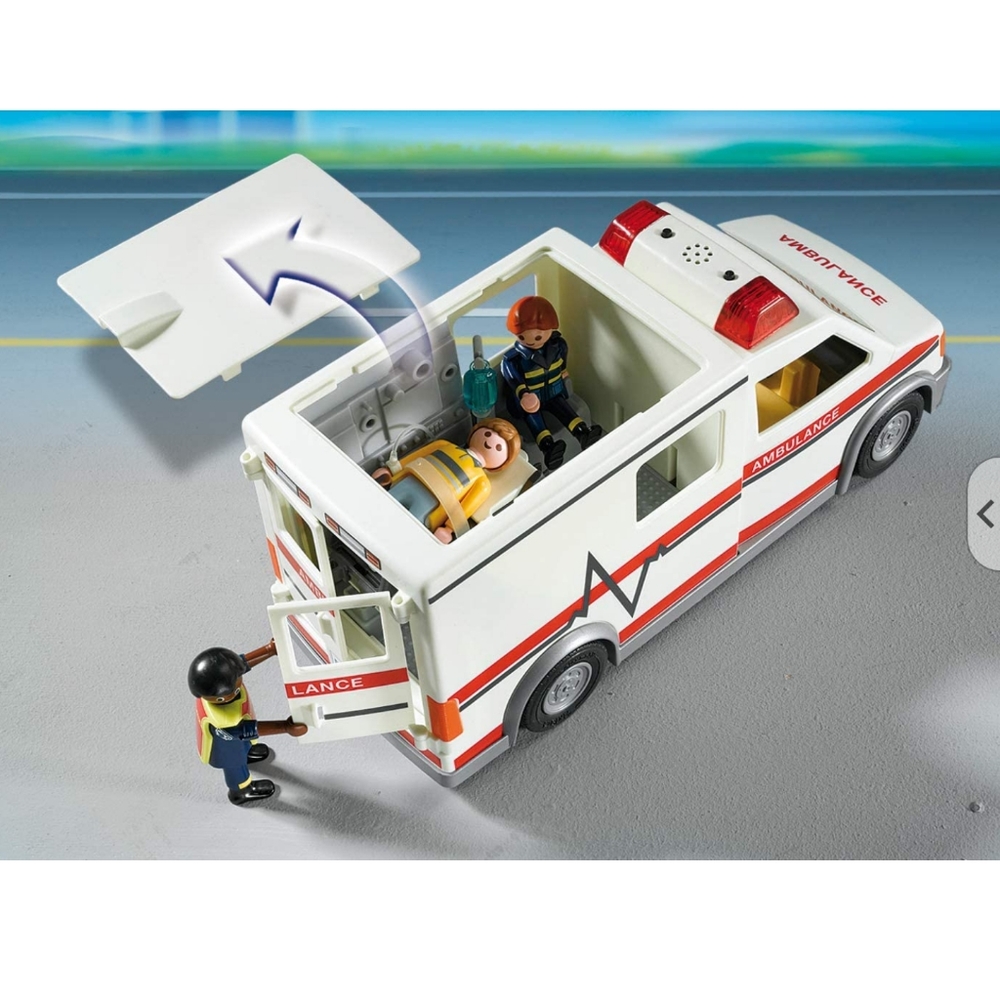 PLAYMOBIL * RESCUE AMBULANCE * NEARLY COMPLETE * SIRENS * LIGHTS ๐ - Picture 3 of 14